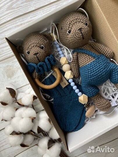 Подарочный набор для малыша, погремушки пинетки