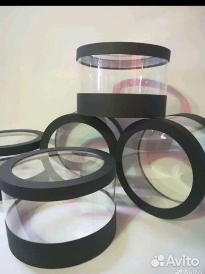 Коробка аквариум и круглая коробка под заказ