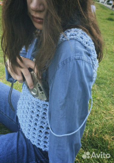 Вязаная летняя сумка из хлопка