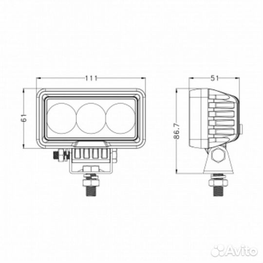 Светодиодная фара рабочего света PRO 30 Вт Osram