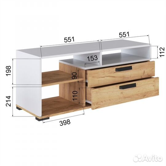 Тумба под тв белая