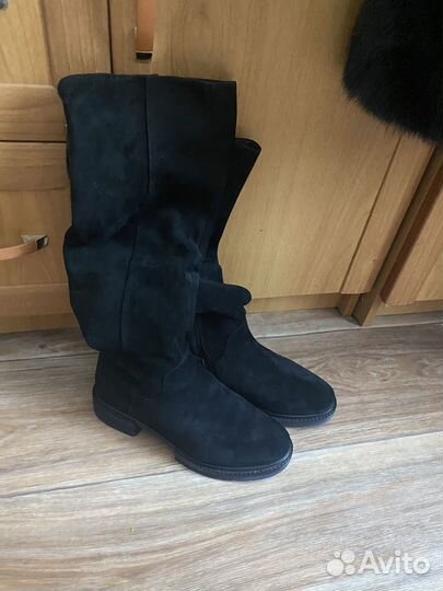 Сапоги замшевые