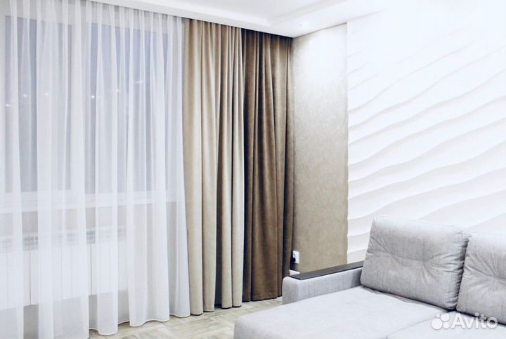 Штора из белой вуали разных размеров