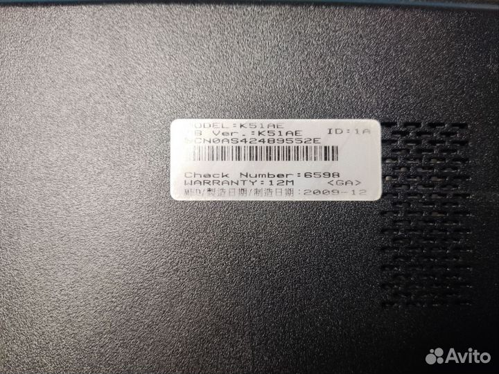 Ноутбук asus K51A на запчасти