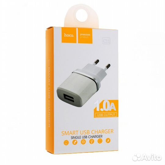 Сзу hoco C11 single USB port 1A (White)