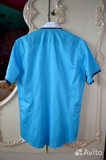 Рубашка 46 - 48 р., голубого цвета