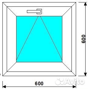 Фрамуга окно 600*600