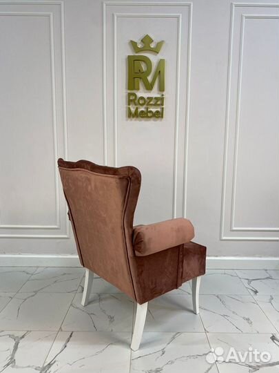 Кресло в каретной стяжке, терракотовое