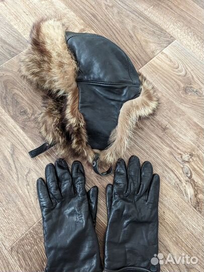 Шапка зимняя комплект снуд варежки перчатки шерсть