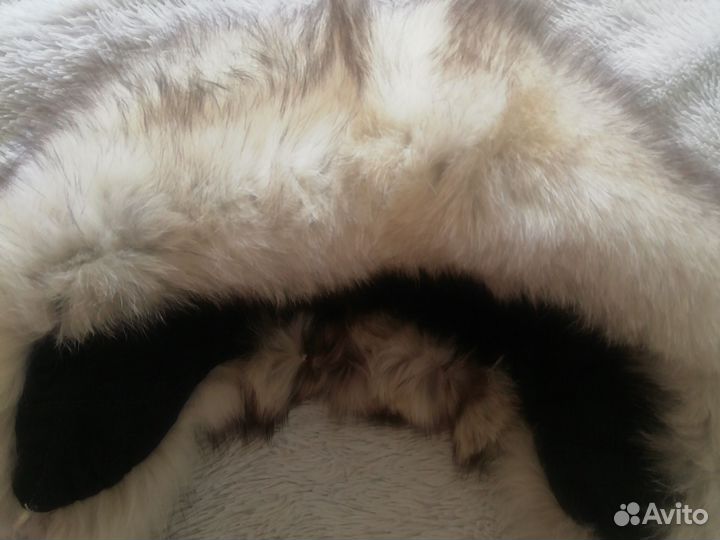 Шапка песец натуральный мех