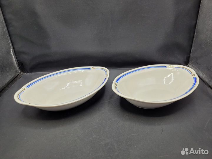 Ваза ладья фарфор кобальт Северная Корея