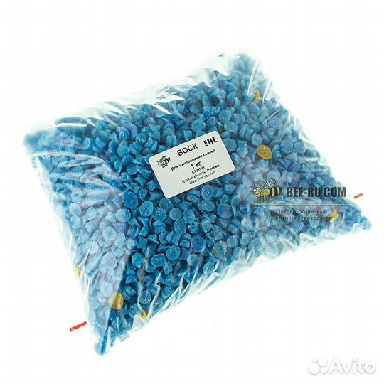 1000 гр. Воск для изготовления свечей синий кусков