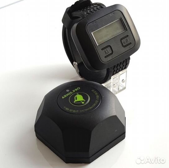 Кнопка вызова персонала официанта Бургер и часы