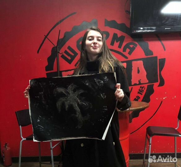 Современное искусство, люминесцентная картина