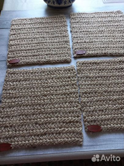 Салфетки из джута. Подставки под горячее