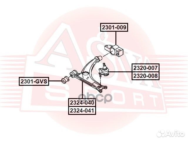 Рычаг передний нижний левый 2324040 asva