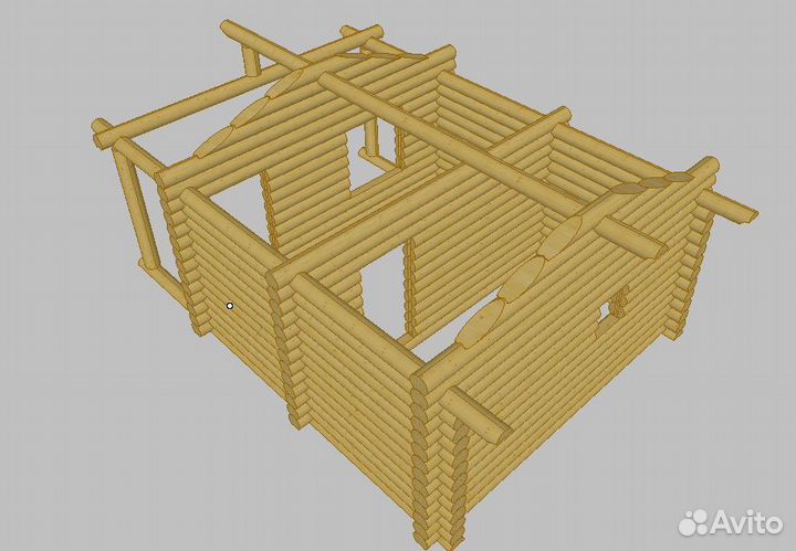 Сруб бани 4х4 плюс вынос из бревна