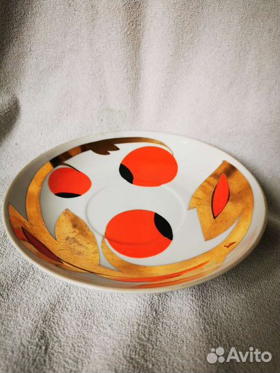 Блюдце ссср, фарфор,Вербилки,голова лося