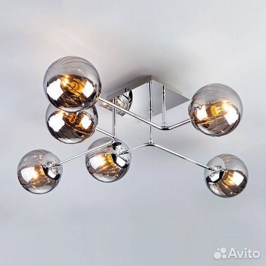 Люстра металл и стекло