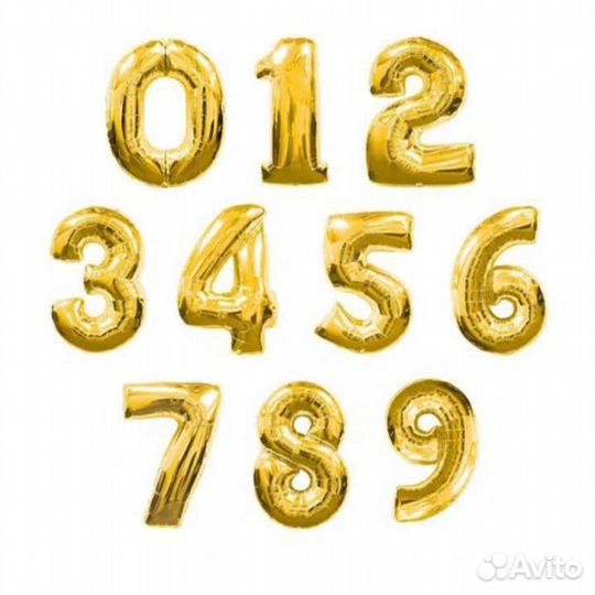 Цифра фольгированная в ассортименте