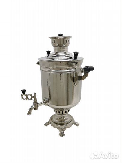 Новый тульский самовар на дровах, углях, шишках