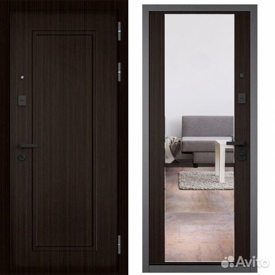 Дверь входная в квартиру с зеркалом