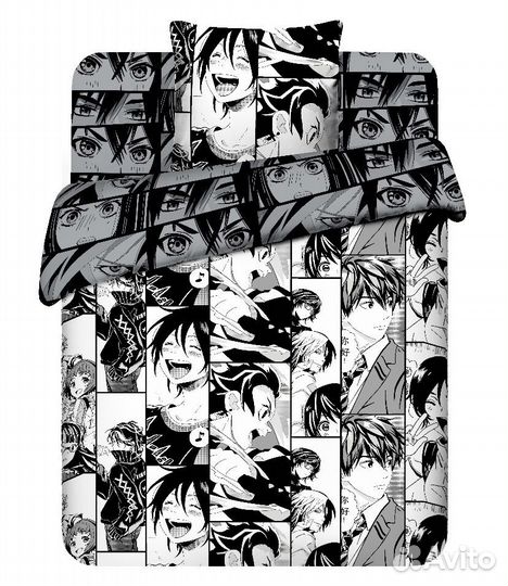 Постельное белье «Аниме» 1,5 спальное новое
