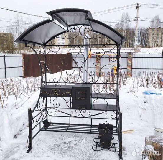 Мангал с печью