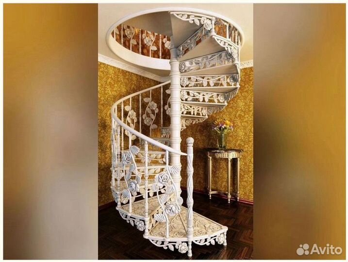 Лестница винтовая кованая под ключ