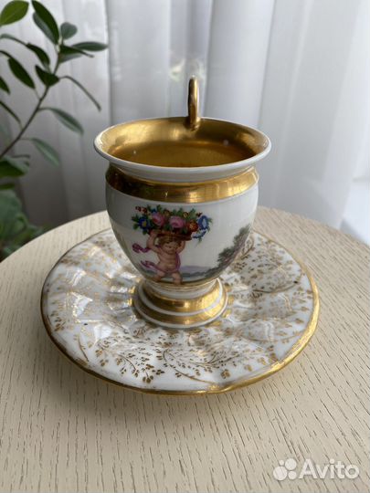 Фарфоровая чайная пара Германия середина XIX века