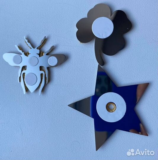 Dior наклейка металл ткань набор 3 шт