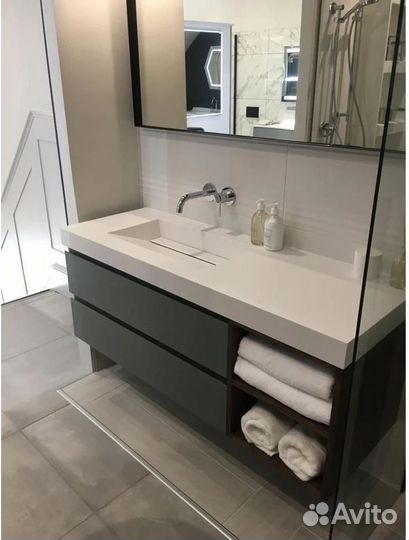 Дизайнерская раковина из керамогранита 60х60 см