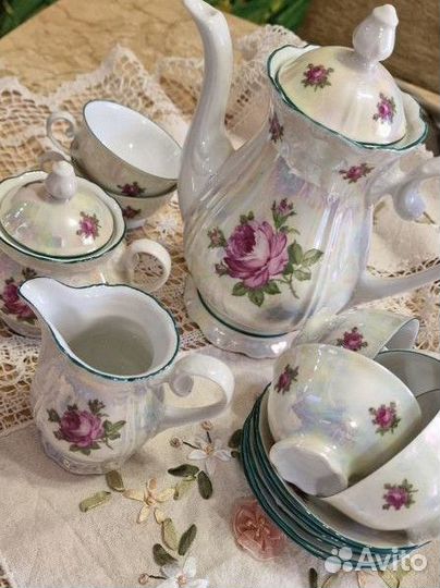 Сервиз кофейный 6 персон,Роза