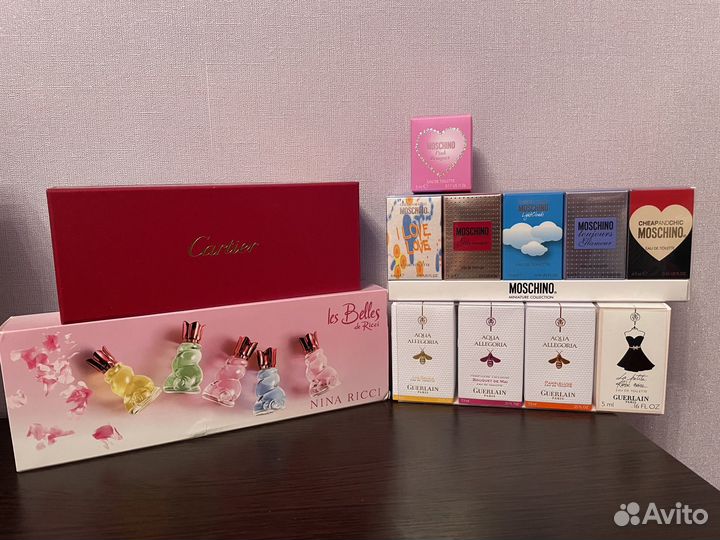 Наборы Cartier, Guerlain, Moschino, N Ricci