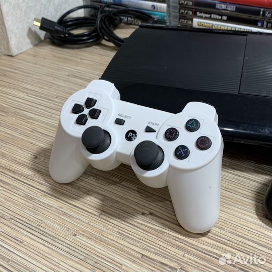 PlayStation 3 Super Slim 500Gb + 55Игр + 2Геймпада