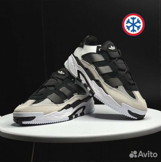 Кроссовки зимние Adidas Niteball black and white