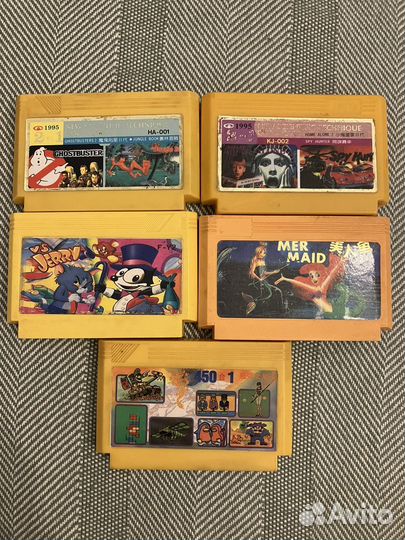 5 картриджей денди