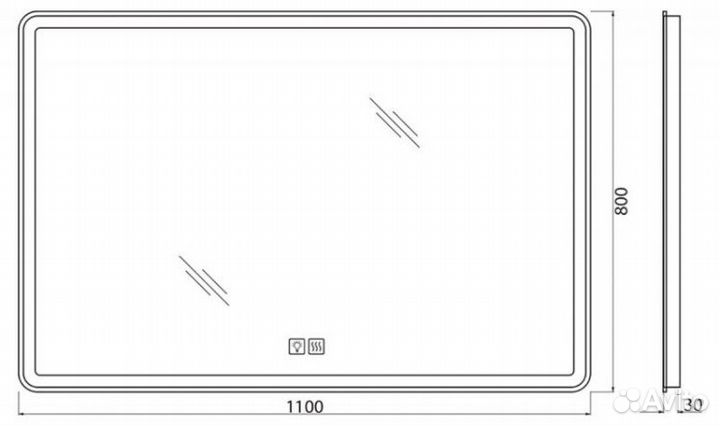 Зеркало BelBagno SPC-MAR-1100-800-LED-TCH-warm