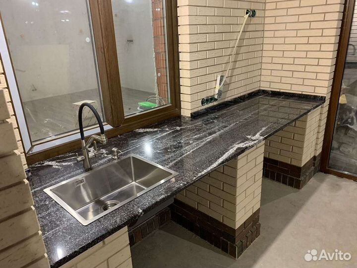 Камень акриловый, кварцевый, природный