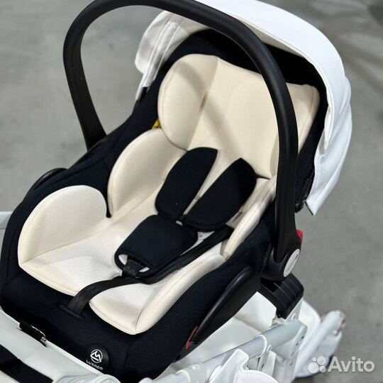 Новая коляска 3в1 luxmom 608-2 эко кожа белая