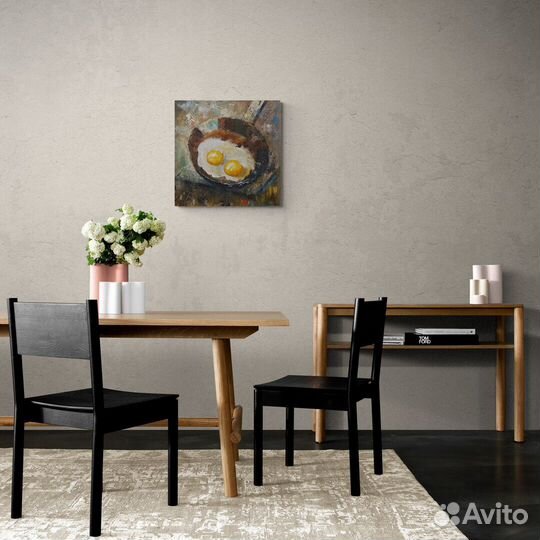 Картина маслом натюрморт яичница