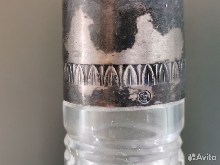 Графин штоф хрусталь 19 век серебро Европа