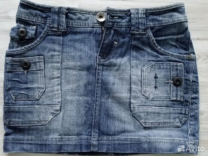 Джинсовая мини юбка