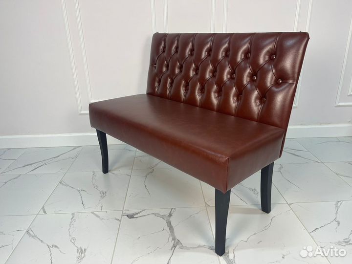 Диван Мини-плюс в каретке, коричневый