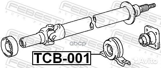 Подшипник опоры карданного вала TCB001 Febest