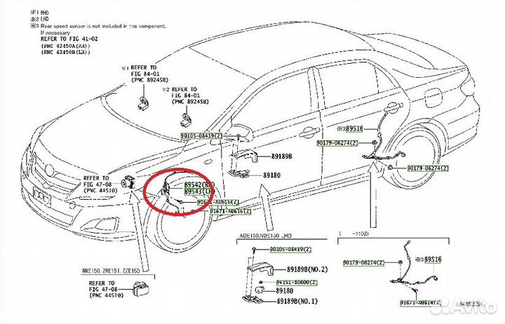 Датчик ABS передний правый Toyota Corolla E150