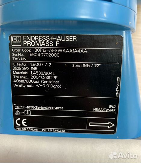 Расходомер кориолисовый Endress+Hauser promass 80F