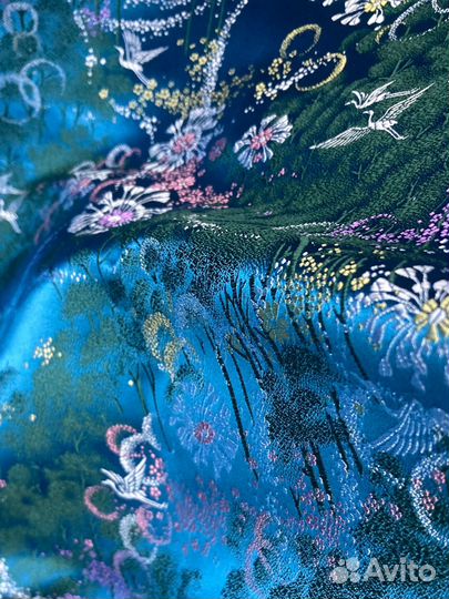 Жаккард шелк винтаж лоскут отрез СССР