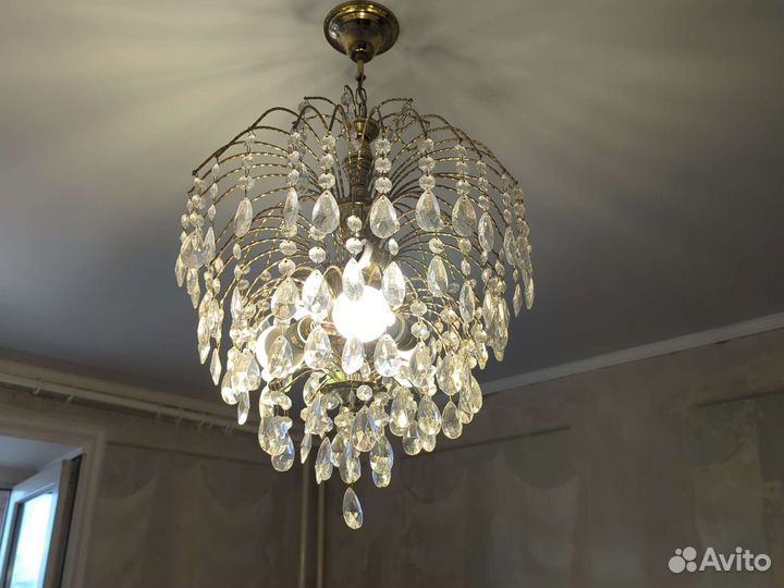 Люстра потолочная подвесная хрустальная
