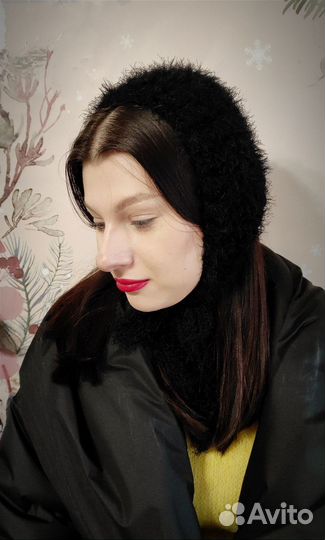 Повязка мини чепчик косынка в стиле 40х пушистая